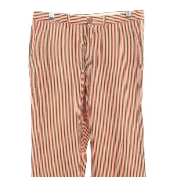 Dries Van Noten Striped Cotton Straight Leg Pants 46 Designer Tailored Trousers - Picture 4 of 7